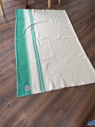 Vintage Foxford wool blanket rare green