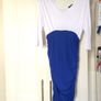 White & blue maternity dress, size 10-12, used Image 3