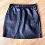 Black Faux Leather Mini Skirt - Dunnes Stores - Elastic Waist - Size S Image 4