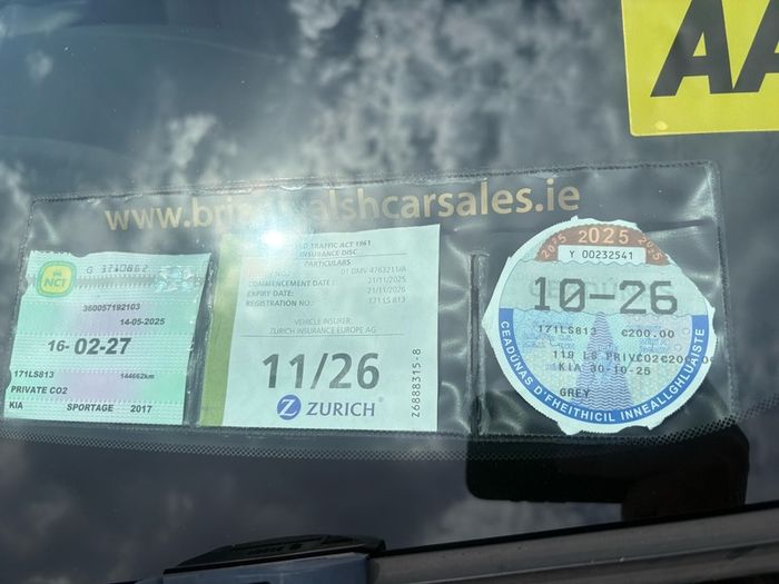 2017 Kia Sportage 1.7L Diesel NCT 02/2027 + Taxed