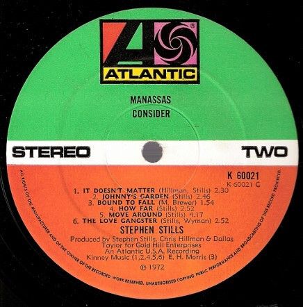 Stephen Stills & Manassas "Manassas" 2 x Vinyl LP