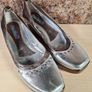 Womens Marco Moreo wedge shoes slip on gold and silver Size UK 4 EU 36.5 platform heel Image 2