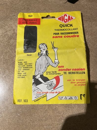 Black Iron-on patch for strong and heavy fabrics