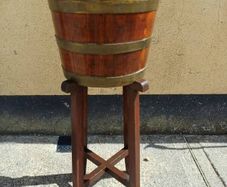 Vintage Oak Plant Pot & Stand