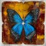 Art raising on the glass , hand made, "Baterfly", size 60x 60cm. Image 2