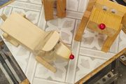 Handmade wooden dogs
