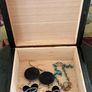 Vintage circa 1970 Hand-Carved Polish Wooden Jewellery Trinket Box Brass & Copper Inlay Image 9