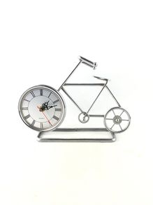 Chrome bicycle clock for child room