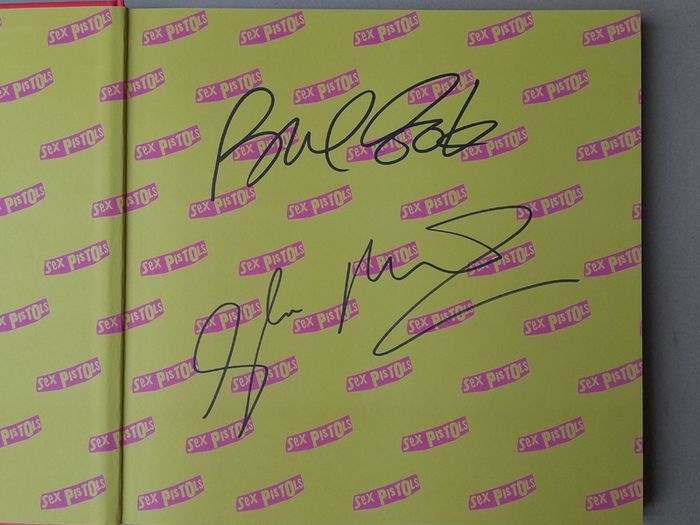 SEX PISTOLS autographed book signed by 2