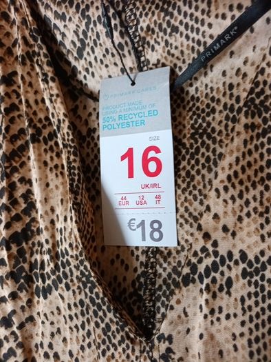 Primark  Dress With Self Tie Belt.  S.16 B.N.W.T.