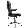 Executive Chair, High Back Office Chair with Flip-up Armrests & Lumbar Support, Ergonomic Desk Chair Adjustable Tilt & Height, PU Leather Swivel Rolling Chair for Working, Study, Gaming, Black Image 8