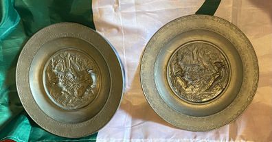2 pewter??? Plates,  German make