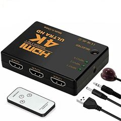 3 input to 1 output HDMI switcher, 4K Ultra HD 1080P 3 Port HDMI Switch Amplifier Selector Splitter Hub with Remote Control
