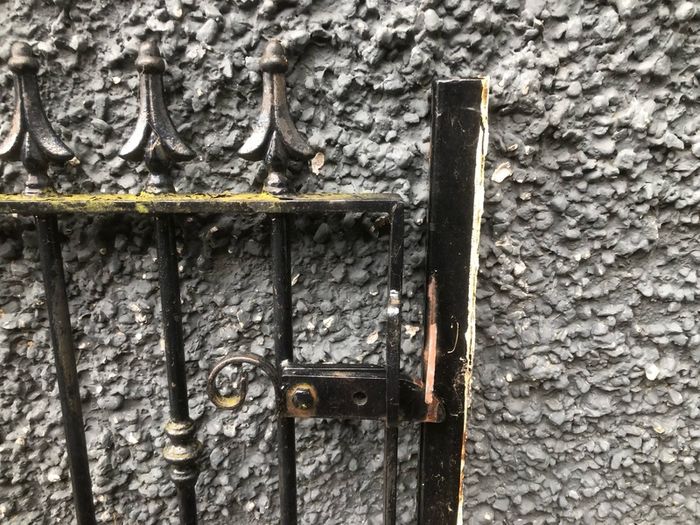 Set of wrought iron driveway gates and side gate