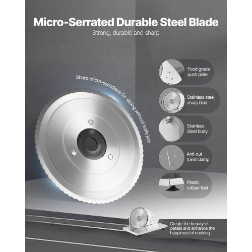 Manual Bread Slicer, 0-15mm Adjustable Thickness Cheese Cutter, Hand-Cranked Bread Slicer with Micro-Serrated Stainless Steel Blade for Kitchen, Bakery, Party
