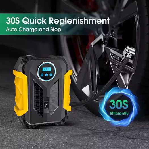 Portable Automobile Air Compressor Digital Tire Inflation Pump LED Lamp Tire Compression Pump Compressor For Car 12v