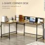 L Shape Computer Desk with Large Tabletop, Industrial Corner Desk for Small Space, Home, Office, Study, Rustic Brown (FREE SHIPPING) Image 4