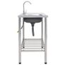 Camping Sink Single Basin with Tap Stainless Steel Image 3