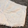 White Denim Distressed Shorts Image 6