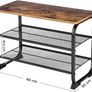 Shoe bench Shoe cabinet in industrial design, shoe rack with 2 grid shelves, rounded frame, easy assembly, stable, space-saving, narrow, wood look, vintage Image 4