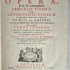 (1714) Opera & Pitisci Commentary. In exceptional, beautifully preserved contemporary full vellum with original gilded leather spine labels.