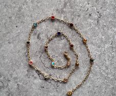 Official Taylor Swift Necklace Gold Tone Chain with Multicolour Stones
