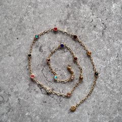 Official Taylor Swift Necklace Gold Tone Chain with Multicolour Stones