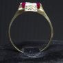Luxury Vintage Art Deco Style 14K Gold Mens Unisex Ruby Ring Image 6