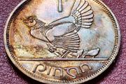 Ireland 1968 1d Penny Beautiful Uncirculated with Amazing Rainbow Toning