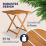 3 Piece Folding Garden Furniture Set  Acacia Wood Table & 2 Chairs Image 3
