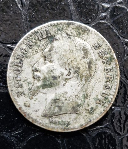 1868 A France  50 Centimes - Napoleon III silver coin