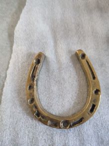 Horseshoe Decoration Good luck Charm Wall Hanging Mount Brass