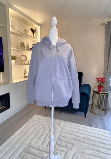 Ladies Grey Zip through Hoodie Size UK Large 14 / EU 42