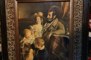 Stunning antique oleoghraph in heavy frame,family portrait of Rudolf von Arthaber