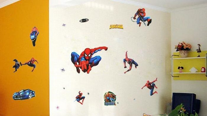 Spiderman Cartoon Stickers Removable Decorative Wall Stickers Kids Room DIY Mural Decals