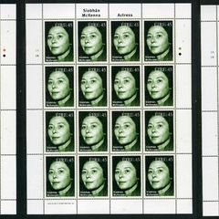 1999 Ireland Irish Actors and Actresses (Michael Mac Liamnoir, Siobhan McKenna & Noel Purcell) Commemorative Stamps Sheetlet Plate 1A1A Mint Never Hinged (MNH)
