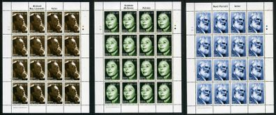 1999 Ireland Irish Actors and Actresses (Michael Mac Liamnoir, Siobhan McKenna & Noel Purcell) Commemorative Stamps Sheetlet Plate 1A1A Mint Never Hinged (MNH)