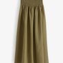 Brand New with tags Next UK20 Boho Khaki Green Drop Waist Maxi Skirt Image 5
