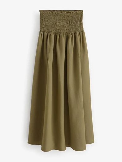 Brand New with tags Next UK20 Boho Khaki Green Drop Waist Maxi Skirt