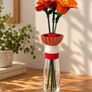 Glass Vase with 3D Printed Modular Cover for Fresh, Artificial & Brick Flowers Image 3