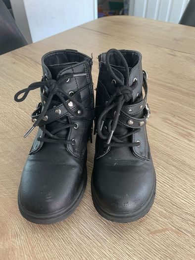 girls black boots size 12