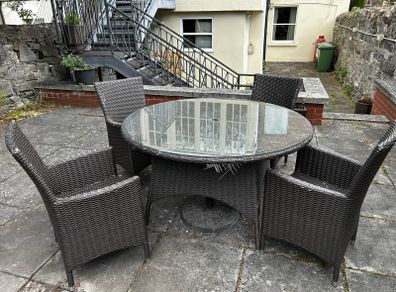 garden table and  4 chairs