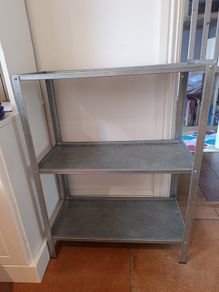Galvanised steel shelving unit