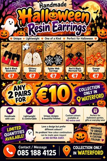 Handmade Halloween Resin Earrings