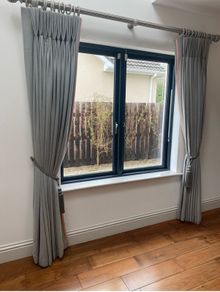 curtain double lined and pole