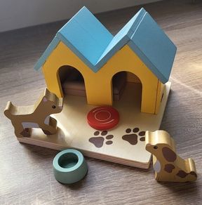 Little Town Wooden Dog Kennel Play Set