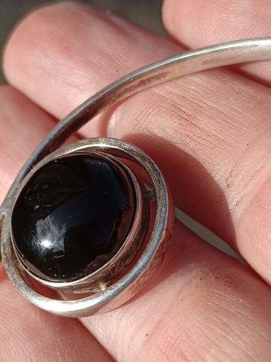 Stunning Sterling Silver Polished Agate Geometric Pendant set