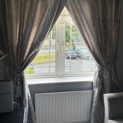 Silver fully lined heavy curtains 90x90