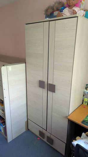 Kids Mid-Sleeper Bedroom Set - Bed, Desk, Wardrobe & Storage