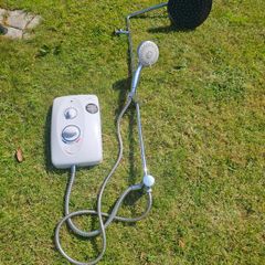 Electric shower with rain shower fitting.